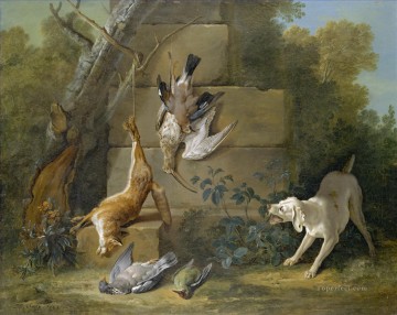 Jean Baptiste Oudry Perro guardando el juego de los muertos Pinturas al óleo